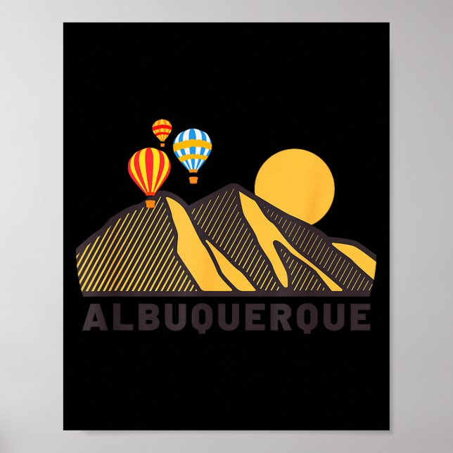 Poster Albuquerque Balloon Festival New Mexico Mountains  (Frente)
