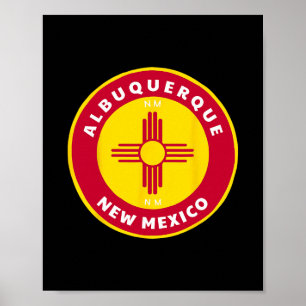 Poster Albuquerque Novo México Nm Zia Bandeira Orgulho Dg