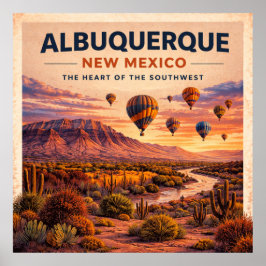 Poster Albuquerque Novo México Viagens Antigas
