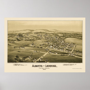 Pôster Alburtis e Lockridge, mapa panorâmico do PA - 189