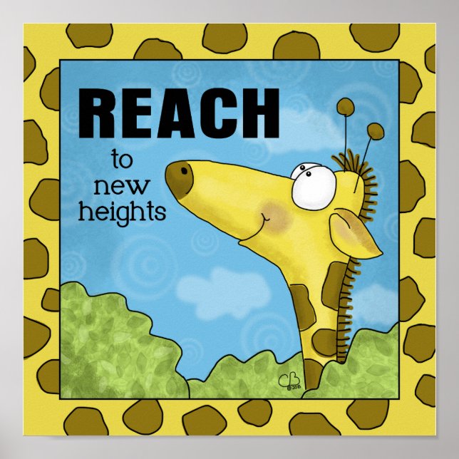 Pôster Alcance a New Heights Giraffe (Frente)