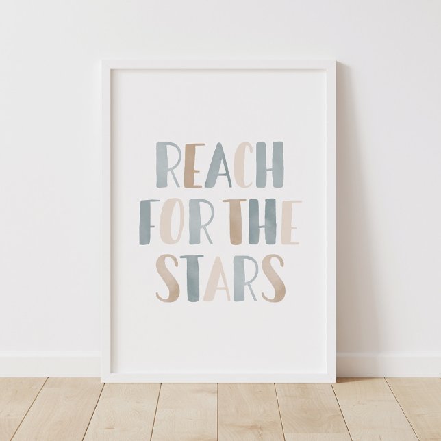 Poster Alcance Neutro as Estrelas Quarto Infantil Espaço  (Criador carregado)
