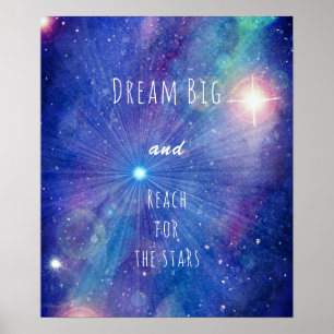 Poster Alcance para as estrelas cita galáxia motivaciona