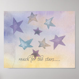 Poster alcance para as estrelas design de cor pastel