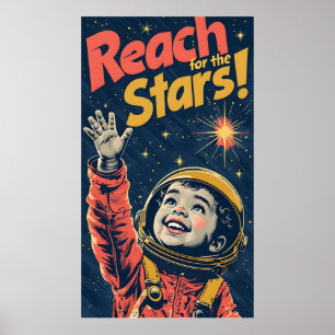 Poster Alcance Para O Garoto Das Estrelas   Astronauta In