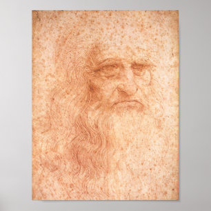 Poster Alcatrão Vermelho Autoretrato Leonardo da Vinci