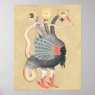 Pôster Alchemy Dragon Magical Symbol