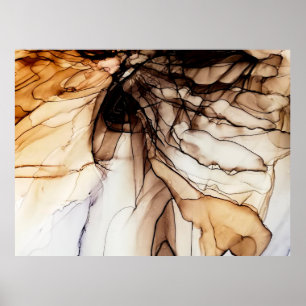 Poster Alcohol Ink Color. Gray Handmade Marble Texture. G