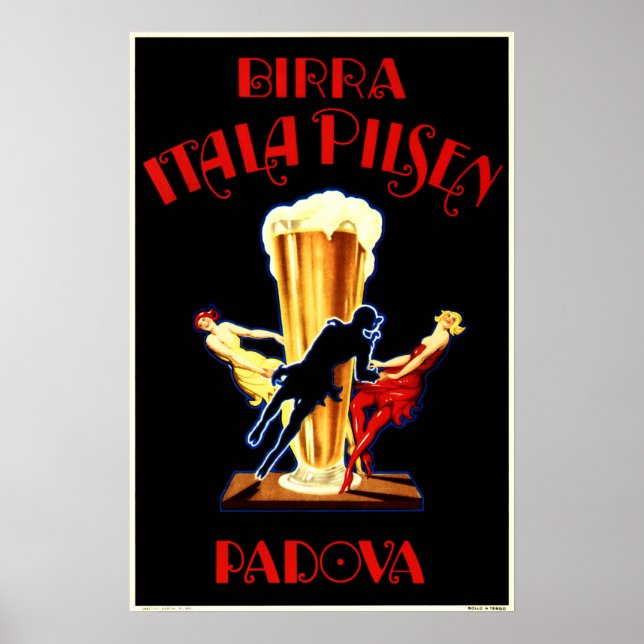 Poster Álcool BIRRA ITALA PILSEN PADOVA Bebida Vintage (Frente)