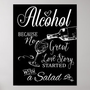 Poster Álcool Porque nenhuma grande história de amor Impr