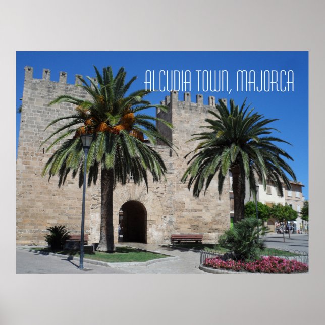 Poster Alcudia Antiga Cena Majorca Espanha Maiorca Mallor (Frente)