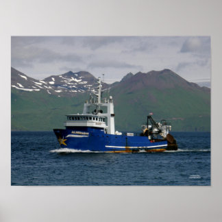 Poster Aldebaran, Arrastão de Pesca no porto neerlandês,