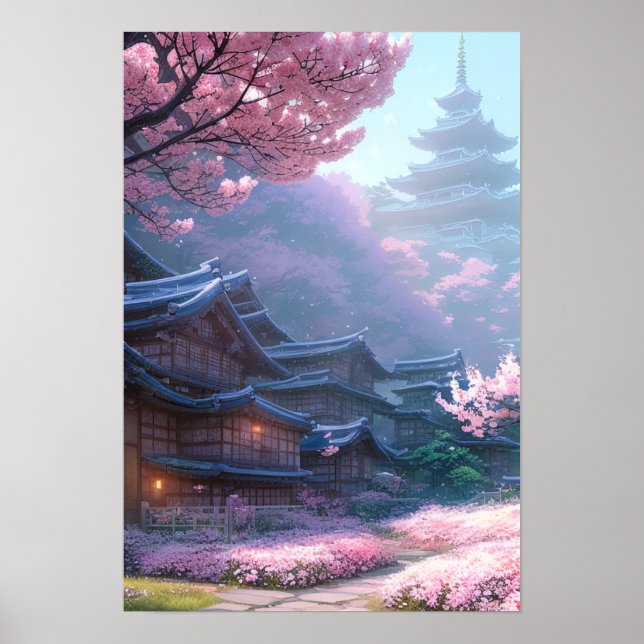 Poster Aldeia Cherry Blossom (Frente)