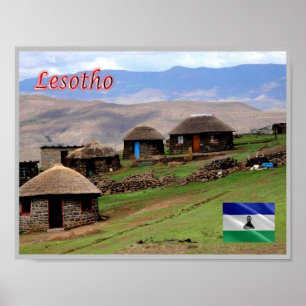 Poster Aldeia das Montanhas - Lesoto - Panorama -