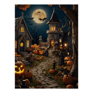 Pôster Aldeia de Abóbora de Halloween