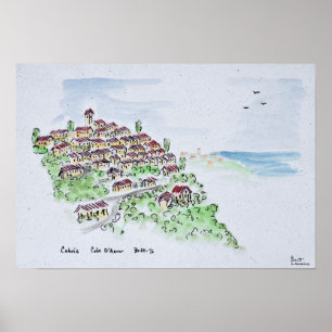 Poster Aldeia de Cabris em Hilltop  Provence, França