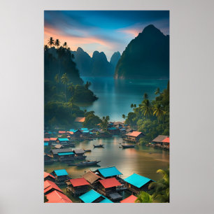 Poster Aldeia de Pesca Indonésia