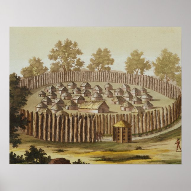 Pôster Aldeia de uma Tribo Indígenas na Flórida, túmulo (Frente)