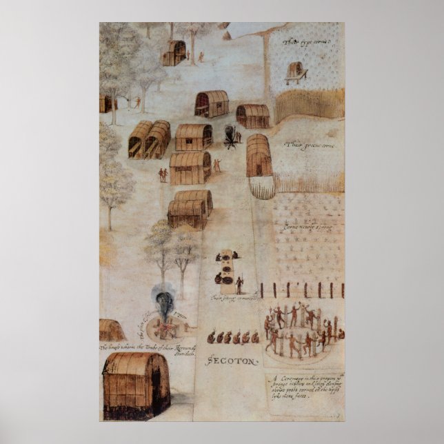 Pôster Aldeia Indiana de Secoton (Frente)