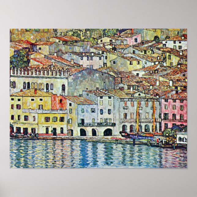 Poster Aldeia italiana Malcena no Gardasee por Klimt (Frente)