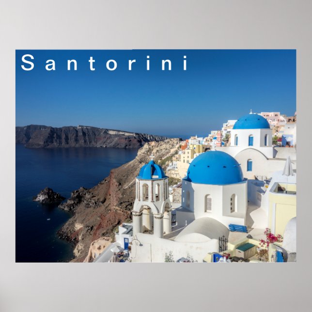 Poster Aldeia Oia em Santorini (Frente)