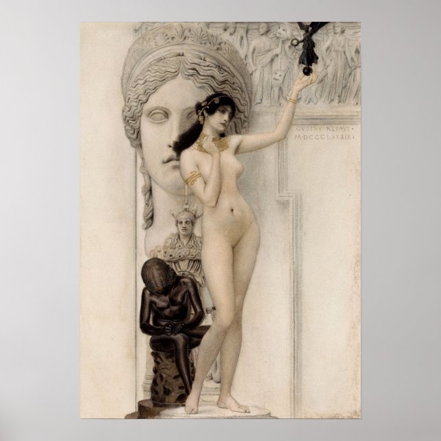 Poster Alegoria de escultura — Gustav Klimt (1889) (Frente)