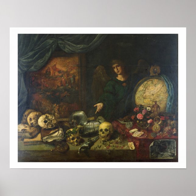 Poster Alegoria de Vanity, 1650-60 (óleo na canvas) (Frente)