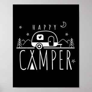 Poster Alegre Acampador Divertido Homens Mulheres Amante