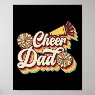 Poster Alegre Pai Retro 70s 80s Dia dos Pais Cheerleader