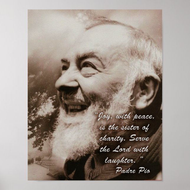 Poster Alegria com a Paz, Padre Pio (Frente)