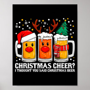 Poster Alegria de Natal Renas Divertidas Cerveja Natal Be