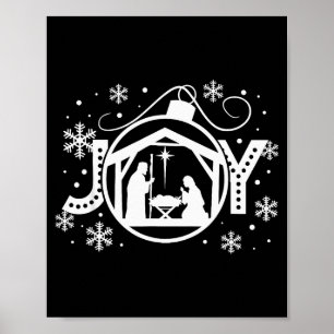 Poster Alegria Natalícia Cristã Cena de Natal de Jesus Fé