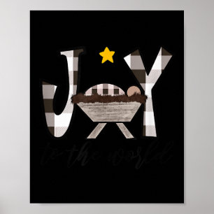 Poster Alegria Para O Mundo Bebê Jesus No Presépio Natal