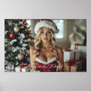 Poster ALEGRIA PARA O MUNDO - Menina do Papai Noel de Nat