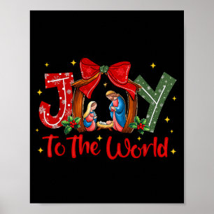Poster Alegria Para O Mundo Natal Cena De Natividade Cris