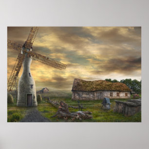 Poster Além da última arte surreal do horizonte   Digit