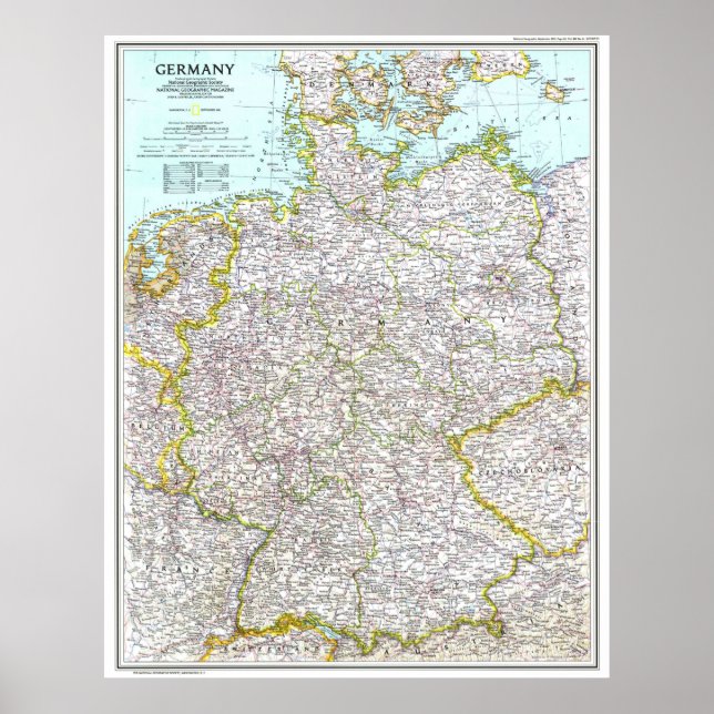 Poster "Alemanha: 1991/heute - Detaillierte Landkarte (Frente)