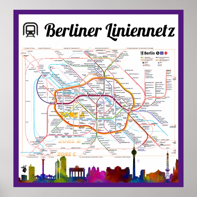Poster " Alemanha: 2021- Liniennetz Berlin (U/S/TRAM) (Frente)