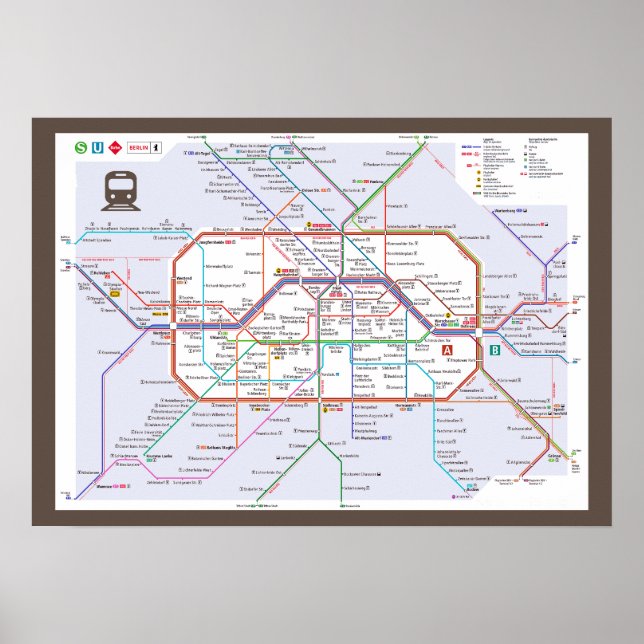 Poster "Alemanha: 2022/heute Berlin - Liniennetz ... (Frente)