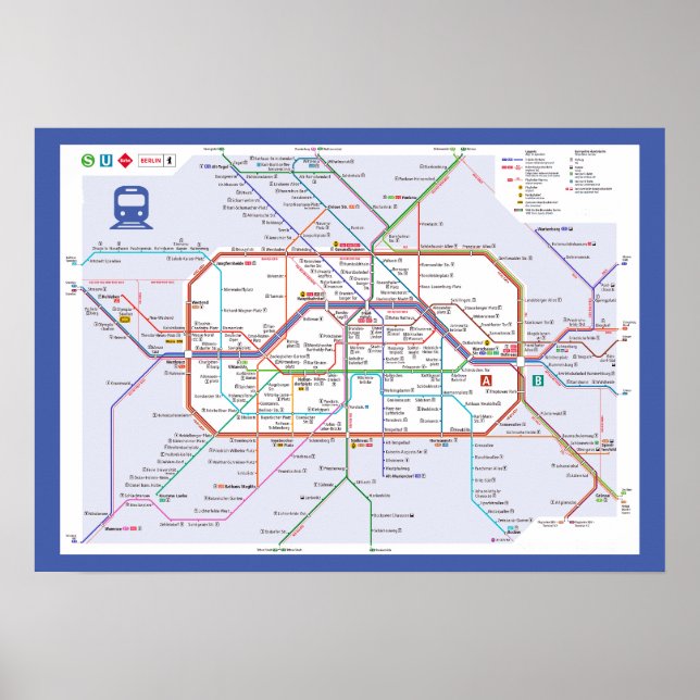 Poster "Alemanha: 2022/heute Berlin - Liniennetz ... (Frente)