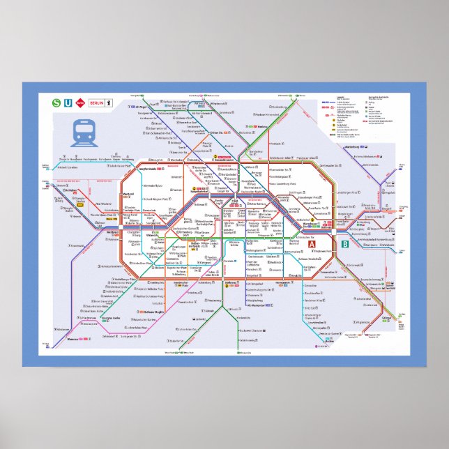 Poster "Alemanha: 2022/heute Berlin - Liniennetz ... (Frente)