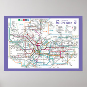 Poster "Alemanha: 2022/heute Dresden - Liniennetz ...