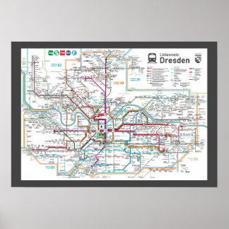 Poster "Alemanha: 2022/heute Dresden - Liniennetz ...