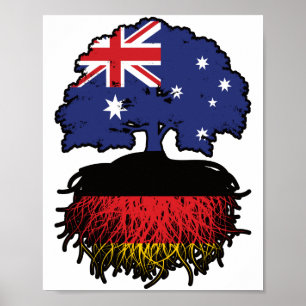 Poster Alemanha Austrália Australiana Raízes de Árvore