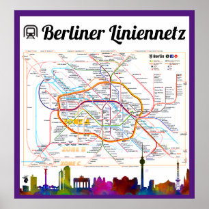 Poster alemanha. BERLIM Liniennetz (S-/U-Bahn) ...