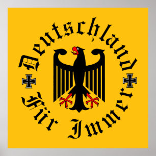 Poster Alemanha/Deutschland Para sempre/águia negra/cruz