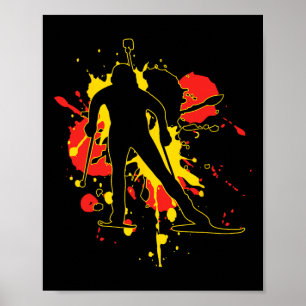 Poster Alemanha Flagge Biathlonist - Deutscher Biathlo