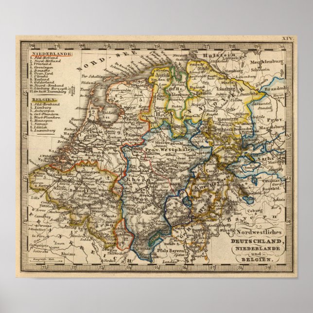 Pôster Alemanha, Países Baixos e Bélgica (Frente)