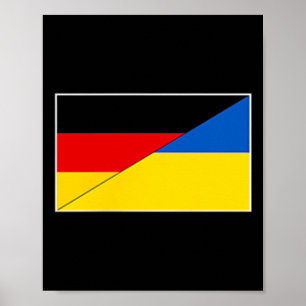 Poster Alemanha Ucrânia Bandeira Suporte Cidadão Alemão U
