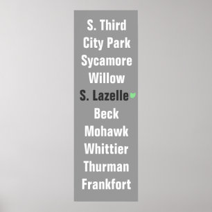 Poster alemão da lista da rua da vila